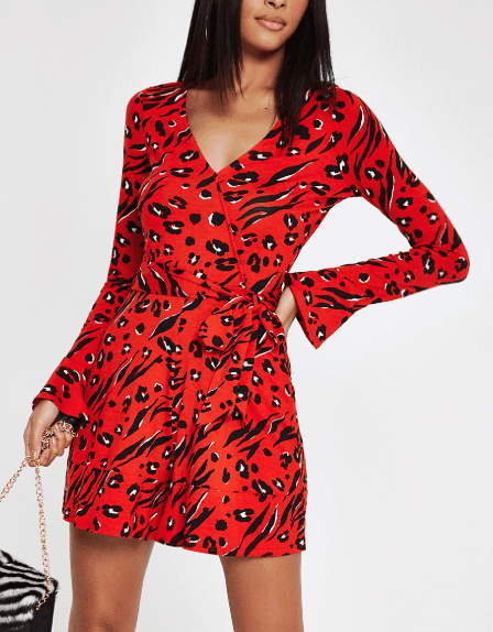 red animal print dress uk